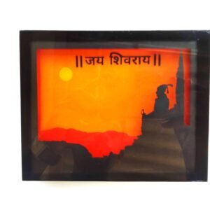 Acrylic Wall Art – Powerful Shivaji Maharaj Saffron Glow Décor Panel (AWA-003)
