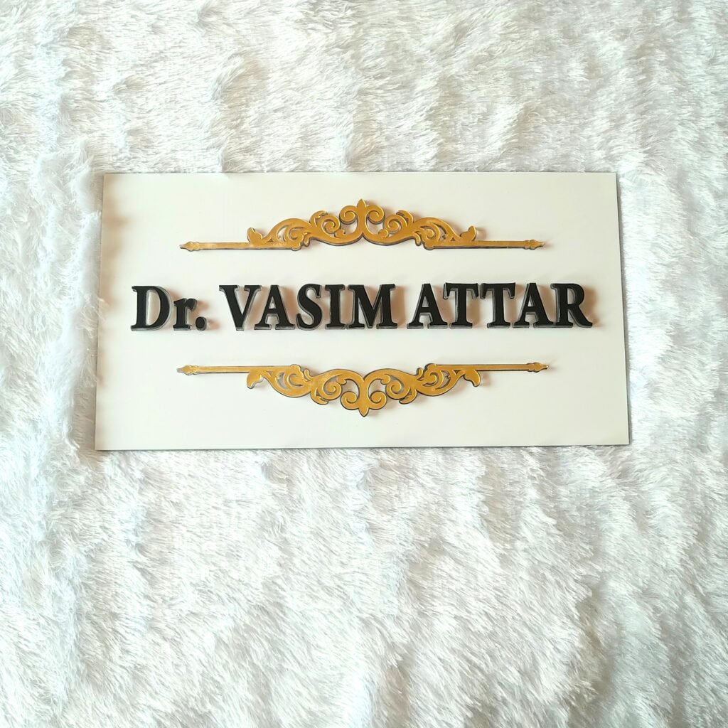 Elegant Acrylic Desk Nameplate for Office Table