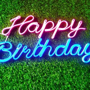 Happy Birthday Neon Wall Art – Dual-Color LED Party Sign (NWA-002)