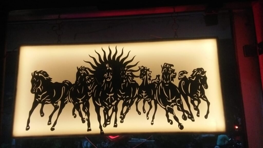 Seven Horses Acrylic Wall Art Backlit Panel