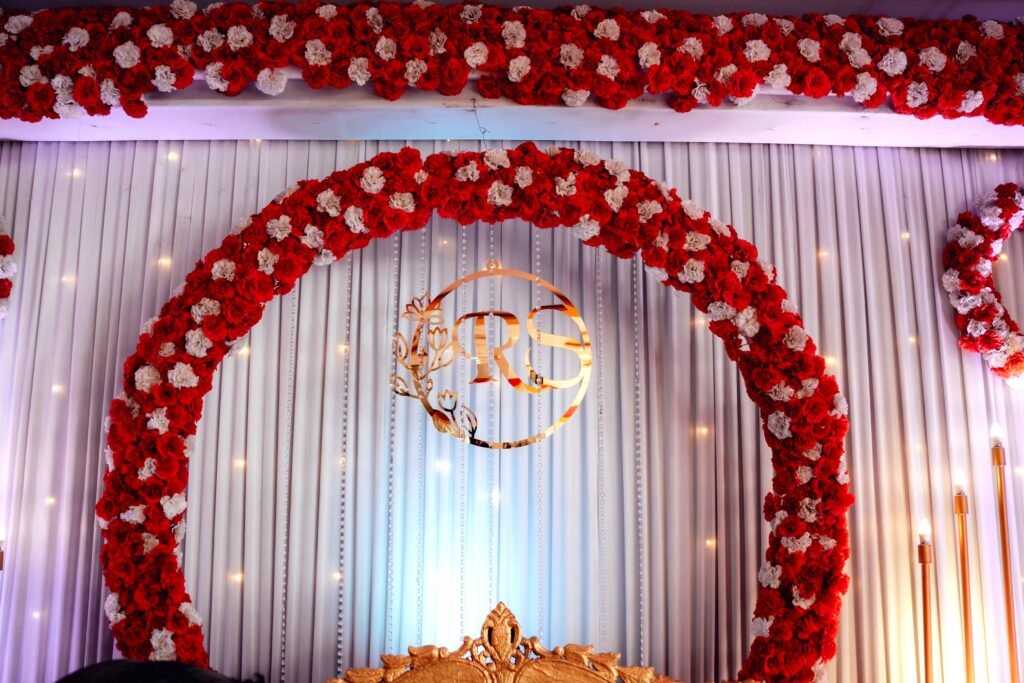 Elegant Acrylic Wall Art LED Monogram for Wedding Stage Decoration